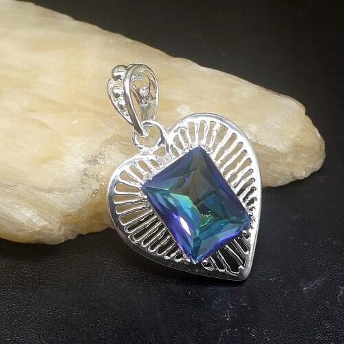 Gemstonefactory Jewelry Big Promotion 925 Silver New Arrival Mystical Topaz Women Ladies Mom Gifts Necklace Pendant 20213594