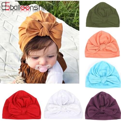 Balleenshiny Baby Accessories Hair Headwears Baby Turban Hat Children Newborn Beanie Kids Baby Girl Baby Headwrap Girl Tiara