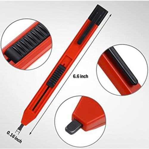 2021 1 Set Practical Carpenter Pencil Anti-slip Grip Plastic Automatic Pocket Clip Design Woodwork Pencil for Builder Daily Use