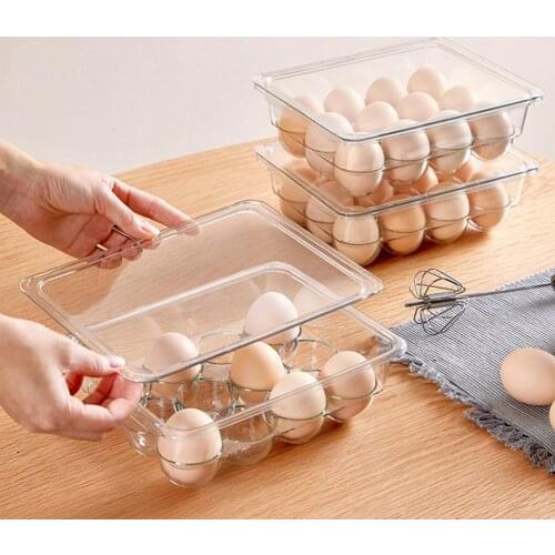 12/14 Grids Egg Storage Box PET Shockproof Egg Freshness Storage Box Temperature Resistant Transparent Storage Box for Home