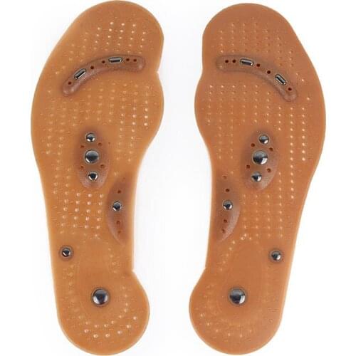 Brown Magnet Insole with 8 Magnets for Massagt Breathable Magnet Insole for Men Women Shock-absorbing Massage Maintenance Insole