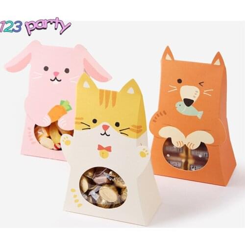 Cartoon animal candy box birthday party decoration baby shower party supplies gender reveal elephant candy cookie gift bag