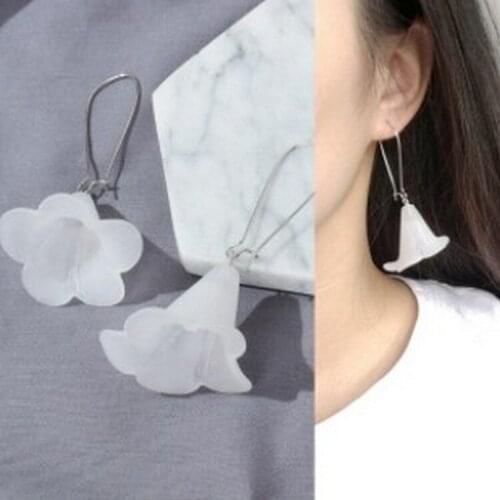 Exaggerated statement earrings transparent irregular stereo trumpet vintage earrings simple female elegant big earrings