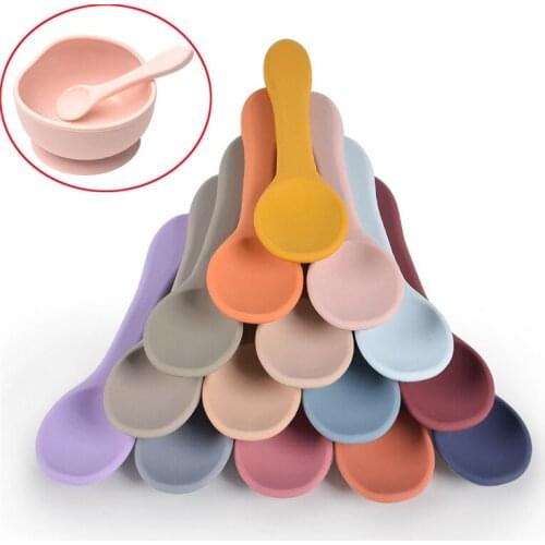 Pure Silicone Spoon Baby Feeding Tableware BPA Free Silicone Newborn Safe Feeding Accessories Kids Feeding Spoon Free Shipping