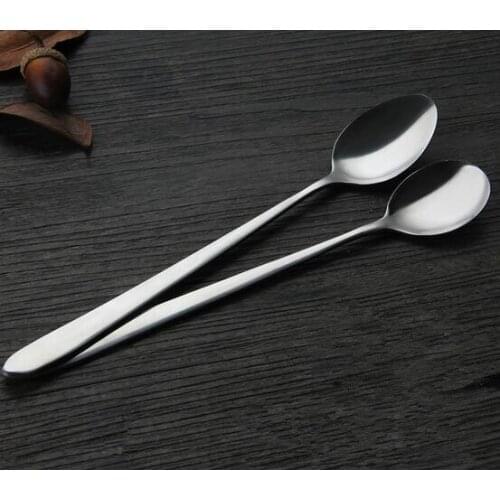 Stainless Steel Long Handle Spoons Tea Dessert Coffee Stirring Ice Cream Spoon