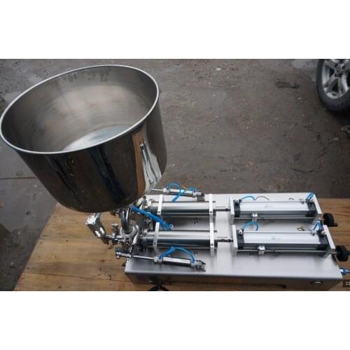 Double nozzle Paste filling machine small hopper Rotary Valve range 10-300ml quantitative bottle filling and packaging equipment