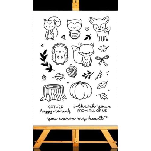 Cute Cartoon Animals Metal Cutting Dies And Clear Stamp Set For DIY Scrapbooking