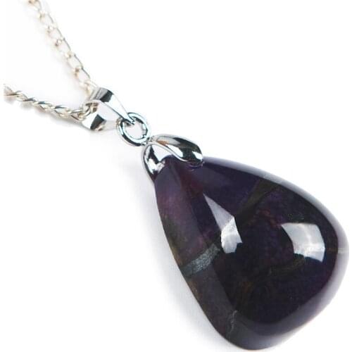 Genuine Natural Sugilite Purple Stone Water Drop Bead Women Beautiful Pendant AAAA