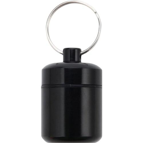 New Portable Waterproof Aluminum Pill Tank Outdoor Keychain Tablet Capsule Storage Box Bottle Case Holder