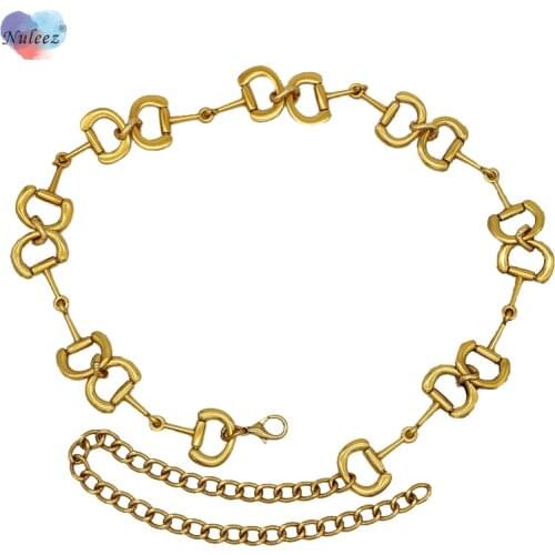Golden Color Waist Chians Belt Women Famous Bloger Recommond Dress and Suit Accessory Sweater Decoration High Quality Metal Made