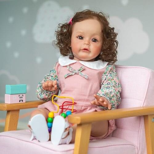 60cm Reborn Sue-Sue Realistic Baby Girl Hand-Detailed Painting 3D Skin Tone Hand Rooted Hair High Quality Reborn Dolls