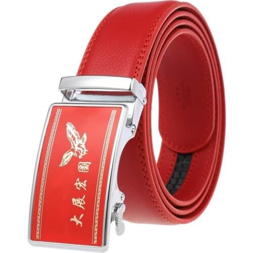 New Mens Belt Genuine Leather Strap Luxury Brand Automatic Buckle Belts for Men Belts Cummerbunds Cinturon Hombre LY136-222764