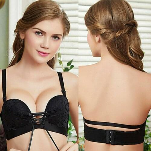 Sexy Underwear Women Lingerie Ladies Bras Deep V Lace Floral Padded Multiway Strapless Female Tank Cami Crops Push Up Bra