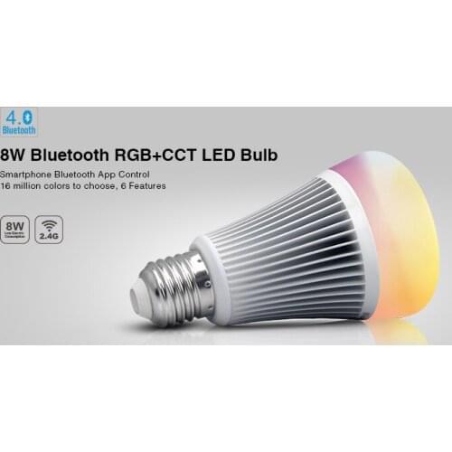 [Seven neon]wholesales Bluetooth color-temperature changeable and brightness dimmable AC85-265V 8W RGB+CCT LED Light Bulb