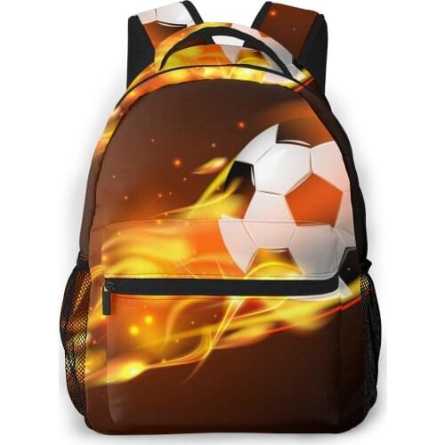 School Bags for Teenagers Boys School Bag Boy Soccer Ball Fire Students Book Satchels