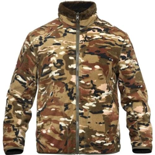 Tactical Camouflage Reversible Fleece Coat Liner Winter Outdoor Hunting Camping Climbing Thick Warm Double Face Side Jacket Tops
