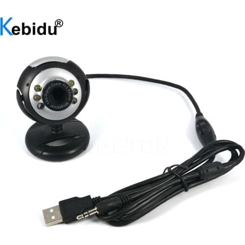 Kebidu NEW USB 12M HD Camera with Microphone 30 Mega Pixel Web Cam 6 LED HD Webcam Camera MIC FOR PC LAPTOP