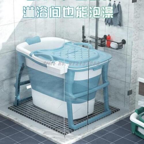 Heightening Bath Bucket Adult Folding Bath Bucket Children Bath Bucket Adult Bath Bucket Household Small Family Bathtub Artifact