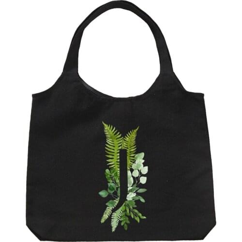 Large Capacity Creative Plants Handbag Harajuku Cuet Letter Tote Shopper Women Canvas Bag Classic Vintage Shoulder Package Bags