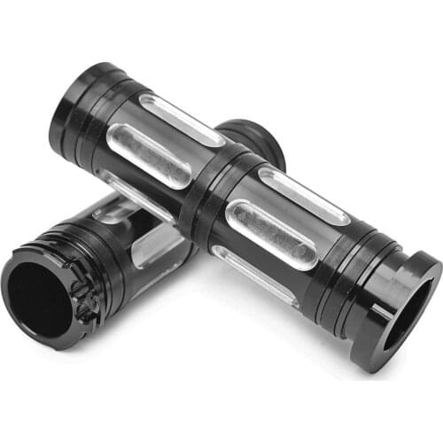 1" Pair Cafe Racer Motorcycle Handlebar Black CNC Hand Grips Fit For Harley Sportster XL XR US