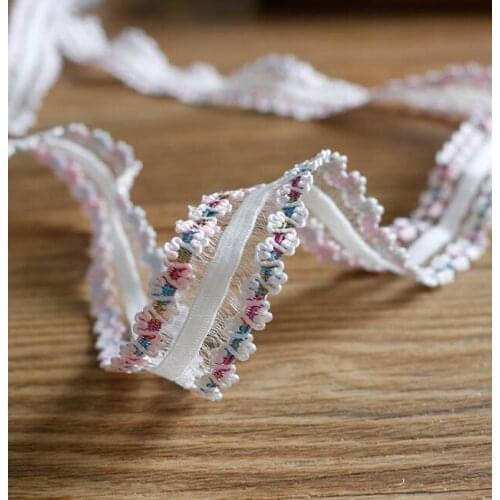 10 Meters 2cm Width Colorful Lace Trim Double Sides Elastic Lace Trimming DIY Dress Headwear Accessories Stretchy Lace Ribbon