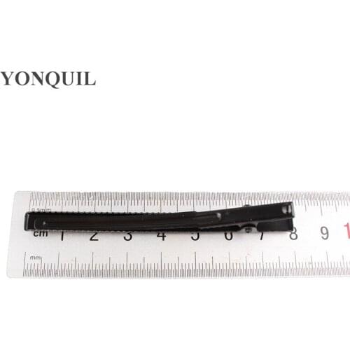 100 PCS/Lot Black Prong Barrettes & Brooch Clips 80 MM Finding Alligator Clips Crocodile Clips DIY Hairclips Hair Accessories