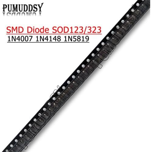 100PCS SMD Diode 0805 SOD-123 1N5819 1N4007 1N4148 SOD123 SOD-323 1206 1N4148WS 1N5819WS B5819WS SOD323 Schottky Diodes