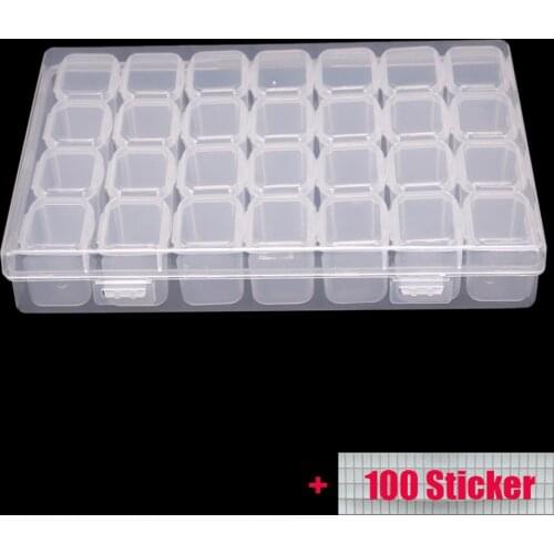 28/56 Grids DIY Diamond Painting Drill Box Jewelry Box Rhinestone Embroidery Crystal Bead Organizer Storage Case Container