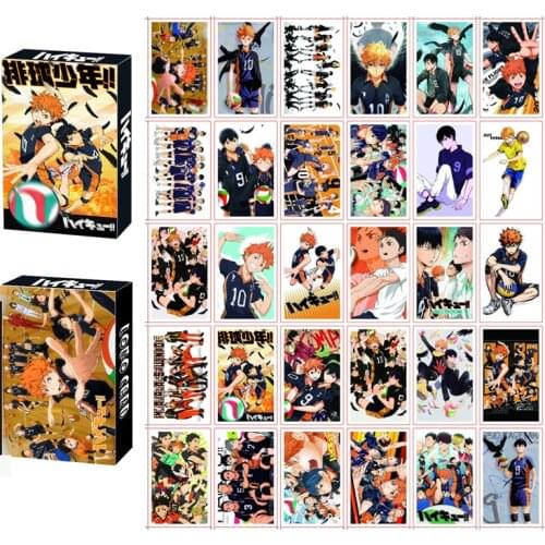 30PCS/set Haikyuu Hinata Shoyo Tobio Oikawa Tooru Anime Figure Photo Card Model Cosplay Collection GIfts