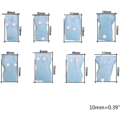 X7JB 3D Body Shape Candle Epoxy Resin Mold Female Male Body Model Ornaments Silicone Mould DIY Crafts Jewelry Home Decorations