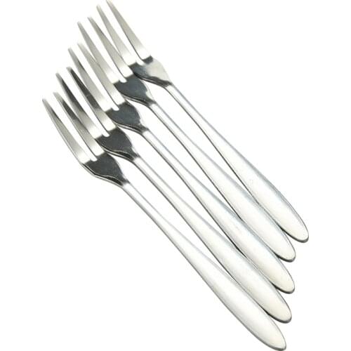 5pcs Stainless Steel Flatware Fruit Fork Appetizer Snack Dessert Fork Birthday Party Fruit Pick Gadget Kitchen Accessories