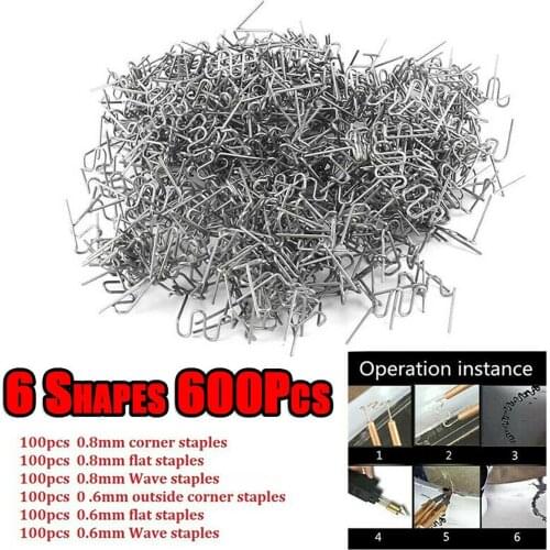 600pcs Automotive Welding Hot Nail Car Welding Stapler Auto Body Repair Welding Hot Stapler Multiple Styles Auto Crack Repair