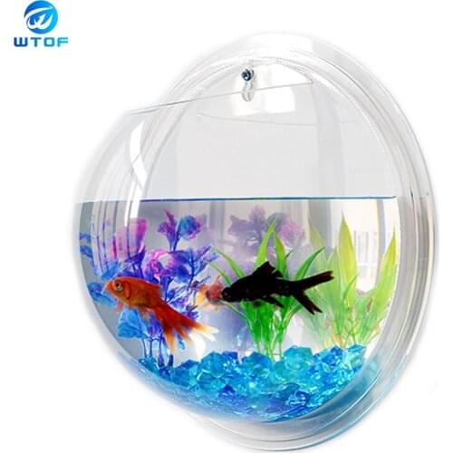 Acrylic Fish Bowl Wall Hanging Aquarium Tank Aquatic Pet Supplies Pet Products Wall Mount Fish Tank for Betta fish