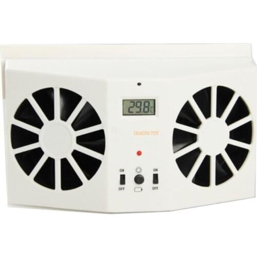 Plastic Solar Sun Power 2W Car Auto Air Vent Cool Fan Cooler Ventilation System Radiator with Display Without battery