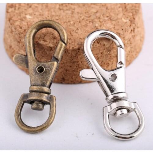 10pcs swivel keychain diy key ring metal lobster clasp hook for jewelry making 38x16mm