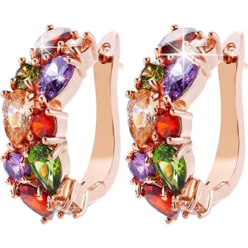 Bettyue Brand Fashion Charm 13 Colors Monalisa Earrings Shiny AAA Zircon Dazzling Jewelry For Women Party Eye-catching Gift