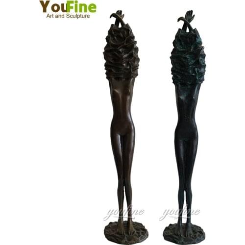 62cm Bronze Nude Girl Sculptrue Bronze Nudes Statue Abstract Bronze Cast Crafts For Home Decor Hotel Office Collection Ornament