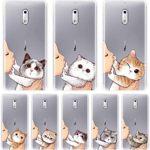 Back Cover For Nokia6 Nokia5 Nokia3 Nokia2 Nokia 7 Plus X6 X71 Kiss Cat Soft Silicone Phone Case For Nokia 9 8 6 5 3 2 1 Plus