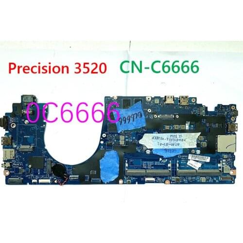 For Dell Precision 3520 Motherboard CN-C6666 0C6666 C6666 LA-E152P System Board with 2.8GHz Quad Core Intel i5 - DNY4D mainboard