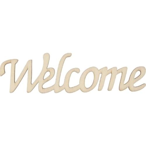 Welcome Letters Wooden Hanging Sign Wall Decal Sticker Room Home Decor Ornament