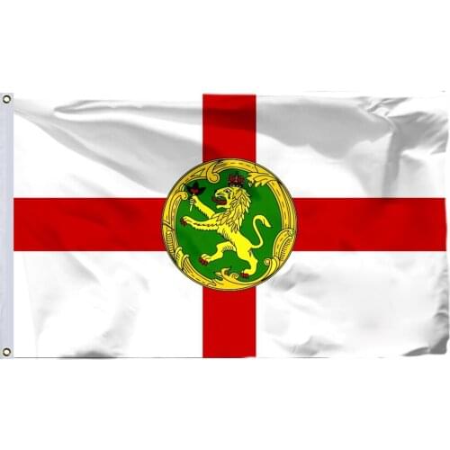 British Alderney Flag 150X90cm (3x5FT) 120g 100D Polyester Double Stitched High Quality Banner Free Shipping