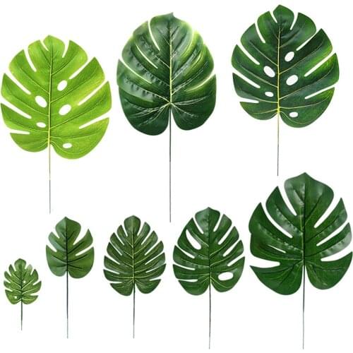 10Pcs Artificial Monstera Turtle Leaf Plant Background Wall Party Wedding Decoration Photography Decor Fake Plants Home Decor