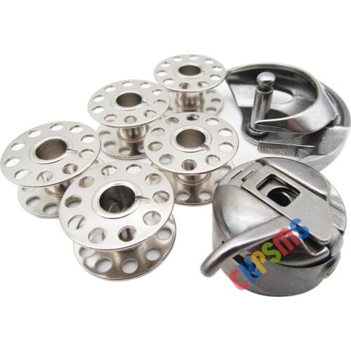 #KP-19036 Domestic Sewing Machine SHUTTLE HOOK, BOBBIN CASE+5 BOBBINS FIT FOR Singer, Elna,Kenmore,Brother