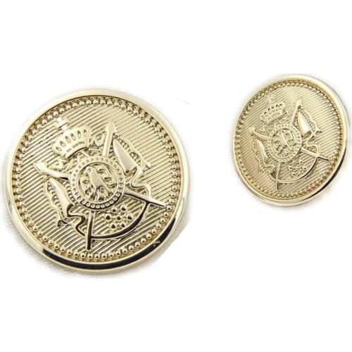 12 PCs Metal Sewing Buttons Scrapbooking Round Gold One Hole British style 15\20mm Dia. Costura Botones decorate