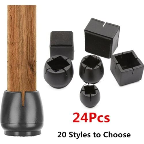 Upgraded 24Pcs Silicone Table Chair Leg Mat Non-slip Table Chair Leg Caps Foot Protection Bottom Cover Pads Wood Floor Protector