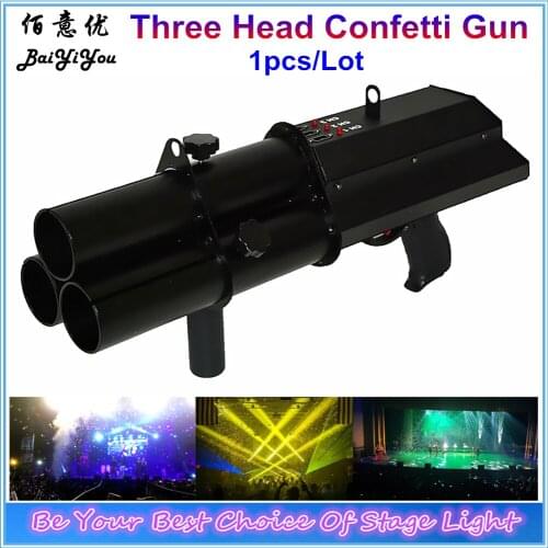 Three Heads Electric Party Confetti Gun Confetti Launcher Cannon FX Stage Confetti Streamer Machine Wedding Confetti Popper