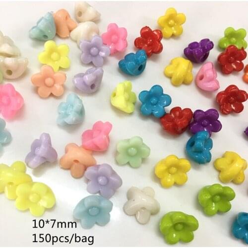 Acrylic Colorful Candy flower Beads back small beads For Jewelry Making DIY kandi Craft & Needlework Accessory 150pcs Meideheng