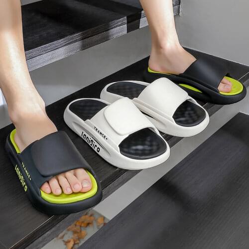 Summer Women Slippers Runway Shoes Outside EVA Outdoor Slides Men Flip Flops Thick Sole Non-slip Beach Pool Sandals Indoor Bath