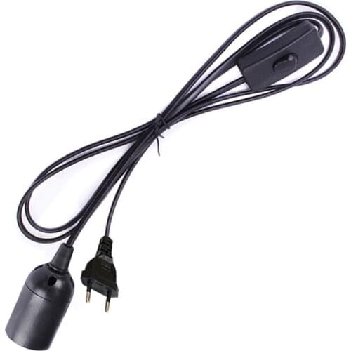1.8M Power Cord Cable E14Lamp Bases EU plug with switch wire for Pendant LED Bulb E27 Hanglamp Suspension Socket Holder