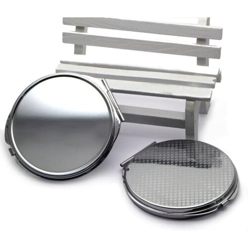 Thick Compact Mirror Blank Round Metal Pocket Makeup Mirror Promotional Gift